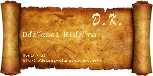Décsei Klára névjegykártya