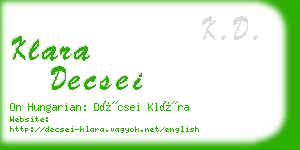 klara decsei business card